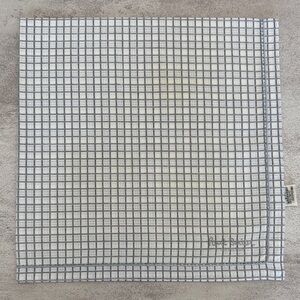Paul Smith White and Gray Checkered Pocket Square vintage cotton